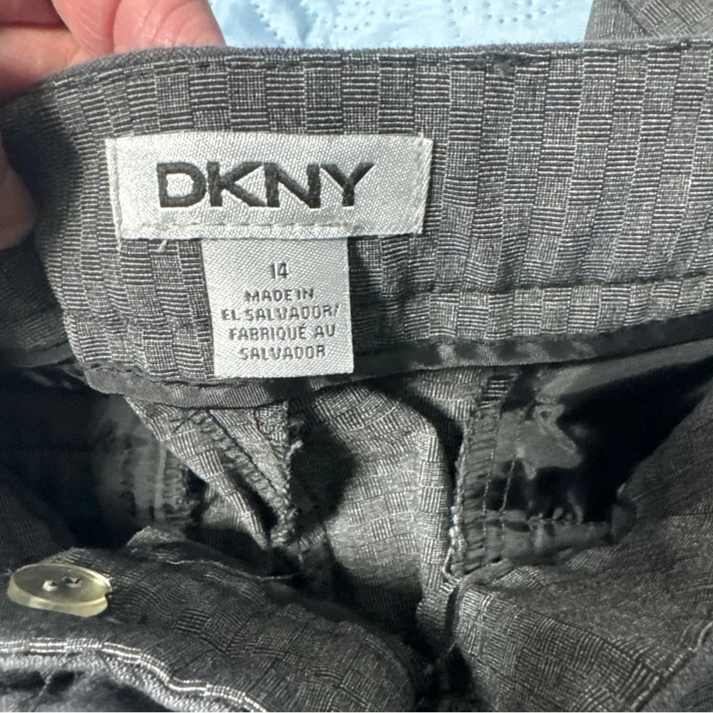 DKNY Charcoal Gray Straight-Leg Ponte Pants with Zip Pockets A29